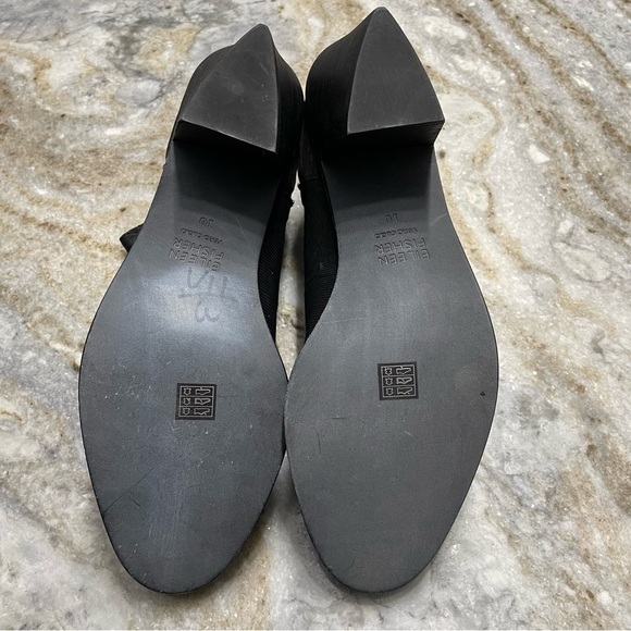 Eileen Fisher Great Bootie Boot Heel Black Intaglio Leather Women’s 10 - Picture 10 of 12